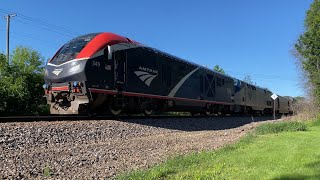 Amtrak 7 at Oconomowoc Lake WI [upl. by Ynneh]