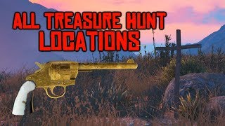 ALL TREASURE HUNT LOCATIONS TO UNLOCK THE RDR2 REVOLVER IN GTA 5 [upl. by Goldman]