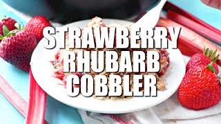 How to make STRAWBERRY RHUBARB COBBLER [upl. by Anerahs]