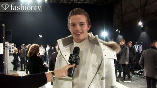 Male Models at Joseph Abboud FallWinter 201314 BACKSTAGE  Milan Mens Fashion Week  FashionTV [upl. by Anitrebla]