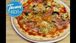 Die perfekte Pizza mit Hilfe eines Pizzasteines backen  Thomas kocht [upl. by Olive246]