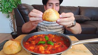 EGGPLANT BASIL TOMATO GNOCCHI WITH CRUNCHY BREAD MUKBANG EATING SHOW [upl. by Tehr]