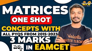 Matrices Class 12 One Shot  Maths Marathon  Most Expected PYQs  3 Marks confirmed JEEEAMCET 2024 [upl. by Henni]