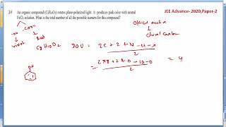 An organic compound C8H10O2 rotates planepolarized light JEE Advance2020 [upl. by Vivyan]