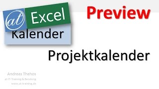 Excel  Projektkalender  Preview [upl. by Frere312]