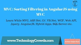 MVC Sorting Filtering in AngularJS using MVC [upl. by Allevon246]