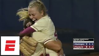 Florida State sweeps Washington to win first Womens College World Series title  ESPN [upl. by Ainniz931]