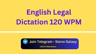 🔴 English Legal 120 WPM Dictation  highcourtdictation districtcourtdictation [upl. by Ardnuahsal458]