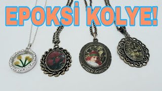 Epoksi resimli kolye nasıl yapılır  Reçine kolye yapımı  How to make an epoxy necklace [upl. by Gelasius]