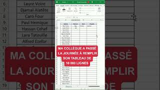 Flemme de remplir des milliers de lignes à la main ❓  Astuce Excel [upl. by Llerot217]