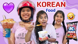 🔥We Ate Only KOREAN FOOD💜 for 24 hrs😱  Food Challenge Tamil😋  Ammu Times [upl. by Elamor]