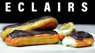 Eclairs Recipe  The perfect And Easy Éclair  Crème Patissiere [upl. by Holtz]