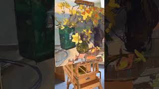 Take one unfinished seascape painting and add flowers from the garden 🧡 [upl. by Luis]