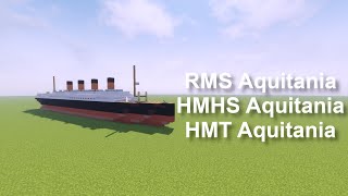 RMS Aquitania  Hosiptal Ship And Troopship  Minecraft 15 scale Tutorial [upl. by Tiossem]