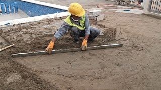 How to prepare the floor with cement and sand for installing marble in a professional way [upl. by Ahsilahk913]