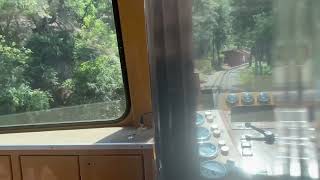 Pikes Peak amp Cog Railway Train Ride pulling out of Manitou Springs Station [upl. by Kreis]