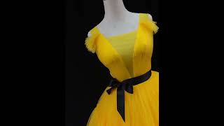 Unusual Yellow Cascading Ruffles Prom Dresses [upl. by Pinter]