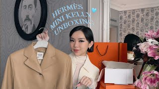 HERMÈS MINI KELLY UNBOXING AND JACKET REVEAL FOR MY FIRST PARIS FASHION WEEK SHOW  WILLABELLE ONG [upl. by Draned815]