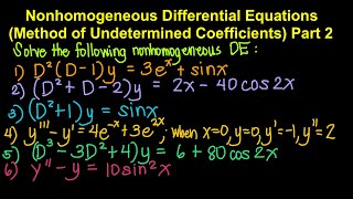 Nonhomogeneous Differential Equations Method of Undetermined Coefficients Part 2 Tagalog Math [upl. by Eilsew630]