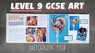 ART GCSE GRADE 9 A SKETCHBOOK TOUR  REALLY HELPFUL [upl. by Spada731]