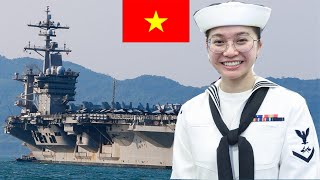 Nữ thuỷ thủ gốc VIỆT trên TÀU SÂN BAY HOA KỲ USS RONALD REAGAN [upl. by Muriel]