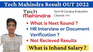 Tech Mahindra Result Out  Tech Mahindra Inhand Salary  Tech Mahindra Interview Results [upl. by Soraya]