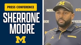 Sherrone Moore Press Conference USC Week  Michigan Names Alex Orji Starting QB GoBlue [upl. by Nuzzi]