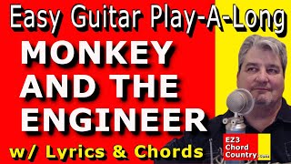 MONKEY amp THE ENGINEER  Easy Guitar  PLAYALONG  Grateful Dead [upl. by Kimmi]