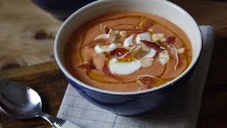 Cómo hacer Salmorejo Cordobés  Receta fácil con batidora o thermomix [upl. by Attej]