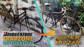 RESTORATION BIKE  Bridgestone Travzone Bike Restoration with MOUSTACHE BAR [upl. by Drol267]