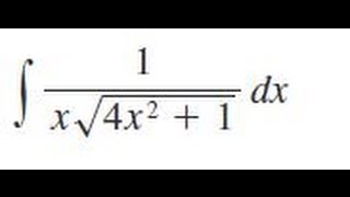 integrate 1xsqrt4x2  1 dx [upl. by Leighton708]