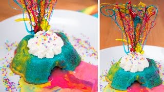 Rainbow Lava Cake Recipe White Chocolate Lava Cake from Cookies Cupcakes and Cardio [upl. by Naerad]