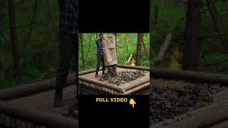 Building a natural dugout shelter Roof bushcraftimprovisation bushcraft [upl. by Heron]