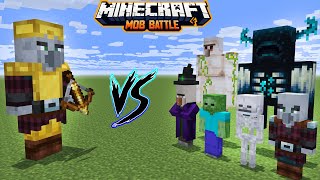 Pillager With Gold Armor Golem vs All Minecraft Mobs in minecraft battle  Pillager vs Warden [upl. by Kathy359]