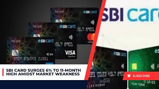 SBI Card Surges 6 to 11Month High Amidst Market Weakness [upl. by Ecinaej]