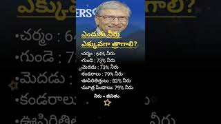 ఎందుకు నీరు ఎక్కువగా త్రాగాలి shorts trending billgatesquotes [upl. by Halfdan]