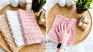 Textured Crochet Dishcloth Tutorial [upl. by Rudie]