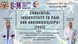 4 G1  Congenital Insensitivity to Pain and Anhidrosis CIPA [upl. by Dugan]