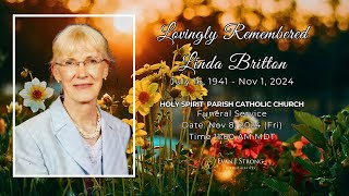 Linda Britton  Funeral Service Live Stream [upl. by Florella]