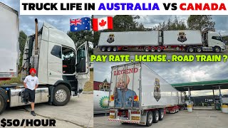 Trucking Life in Australia vs Canada 🇦🇺🇨🇦 Pay Rate  License  Punjabi Truck Driver  Truck Vlogs [upl. by Repard341]