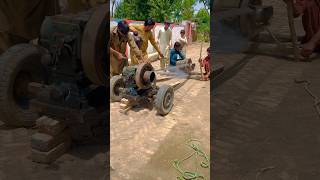 25 HP Diesel Engine Start with 16 HP Engine Starting engine start shortsfeed viralvideo [upl. by Ecined]