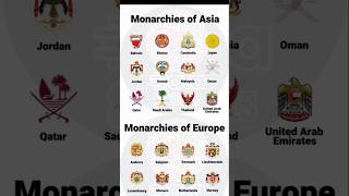 Monarchies Of Different Countries shorts monarchie monarchies worlddatashorts education [upl. by Lili]