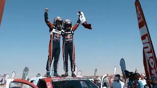 Nasser AlAttiyah amp Mathieu Baumel winners of the 2022 Dakar Rally [upl. by Ayotl]