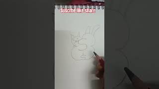 CatampRabbit Art drawingShort vidioSuscrbe my chanel [upl. by Ric]