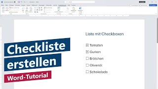 Checkliste erstellen zum Ausdrucken oder digitalen Ausfüllen – WordTutorial [upl. by Vipul565]