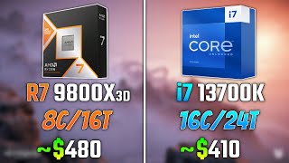 AMD RYZEN 7 9800X3D vs INTEL i713700K  Test in 6 Games [upl. by Naaitsirhc]