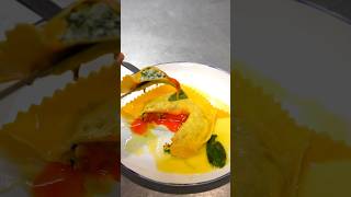 Making BIG Raviolo with ricotta and golden egg yolk shorts food satisfying [upl. by Knutson]