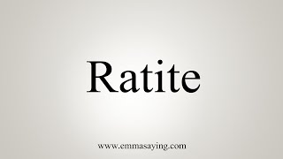 How To Say Ratite [upl. by Fremont]