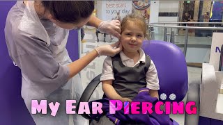 My Ear Piercing Experience at Claire’s  Piercing at 4 year old [upl. by Lenahc496]