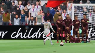 benrahma scores free kick in UEFA final Lyonnais vs Roma [upl. by Cinimod]